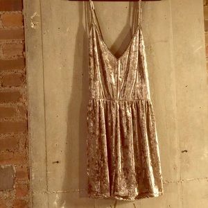 Beige Velvet Romper